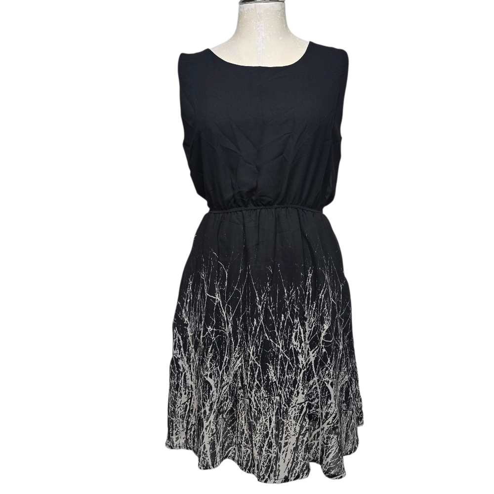 SM Wardrobe Sleeveless Dress Black White Waist Ties M/L